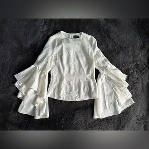 White dress shirt with layered bell sleeves